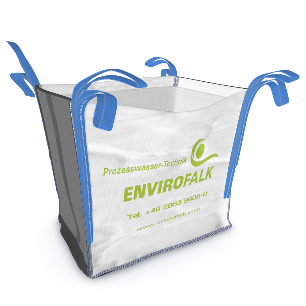 Filtersack mit der Aufschrift Prozesswasser-Technik EnviroFALK